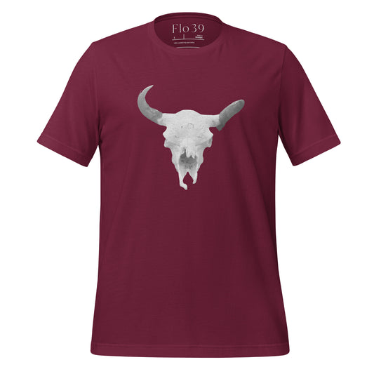 Flo 39 Cody Steer Skull unisex T-shirt in bordeaux