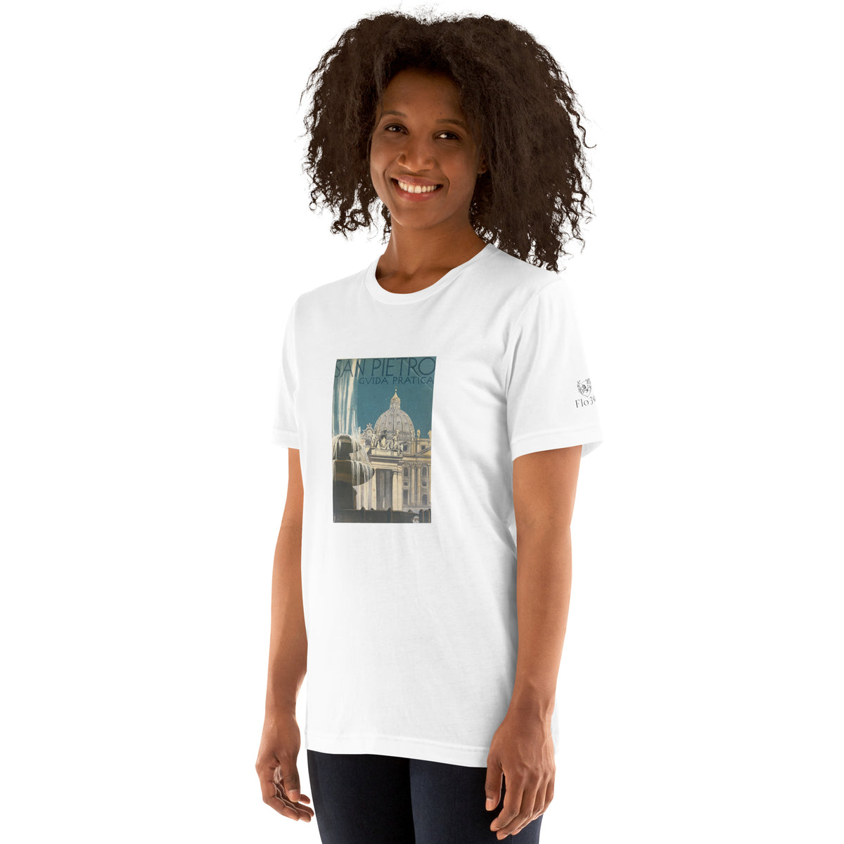 San Pietro vintage rome tshirt front view on model